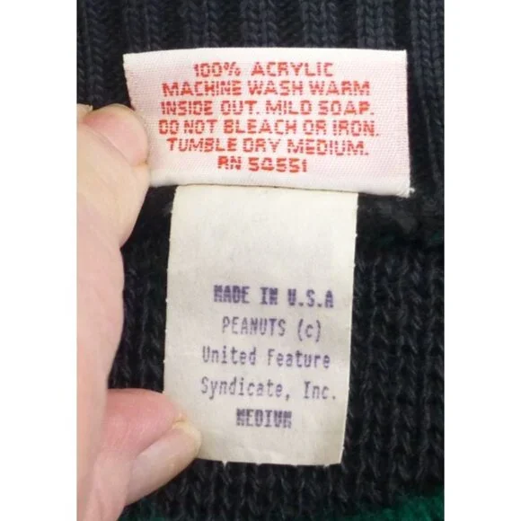 VTG Snoopy & Friends Halloween Boo Sweater Medium Made In USA Ghost & Haunted Ho - Picture 4 of 10